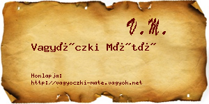 Vagyóczki Máté névjegykártya